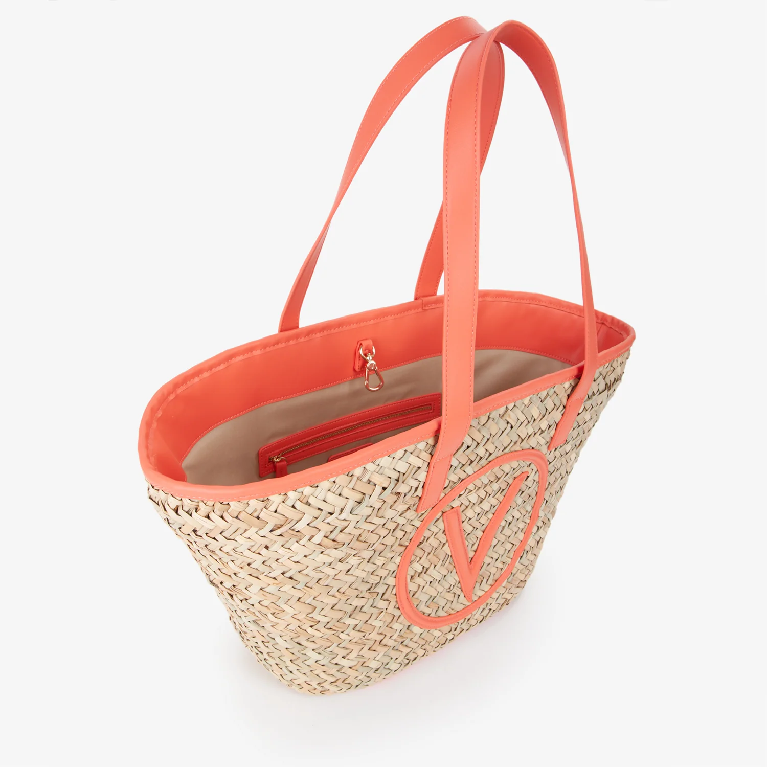 Valentino Bags Samuela Beige & Orange Shopper VBG90O01NATUR/CORAL - Image 3