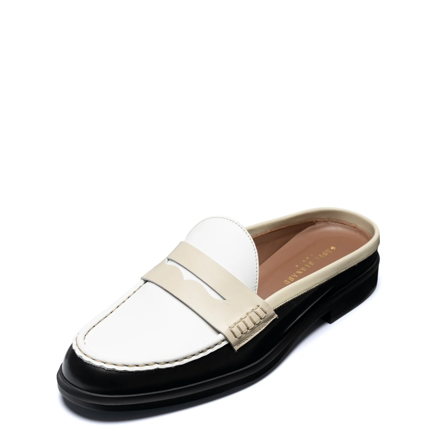 Vendôme Blandine Black And White Calfskin Leather Mules With White Details IB51016-10170-35 - Image 10