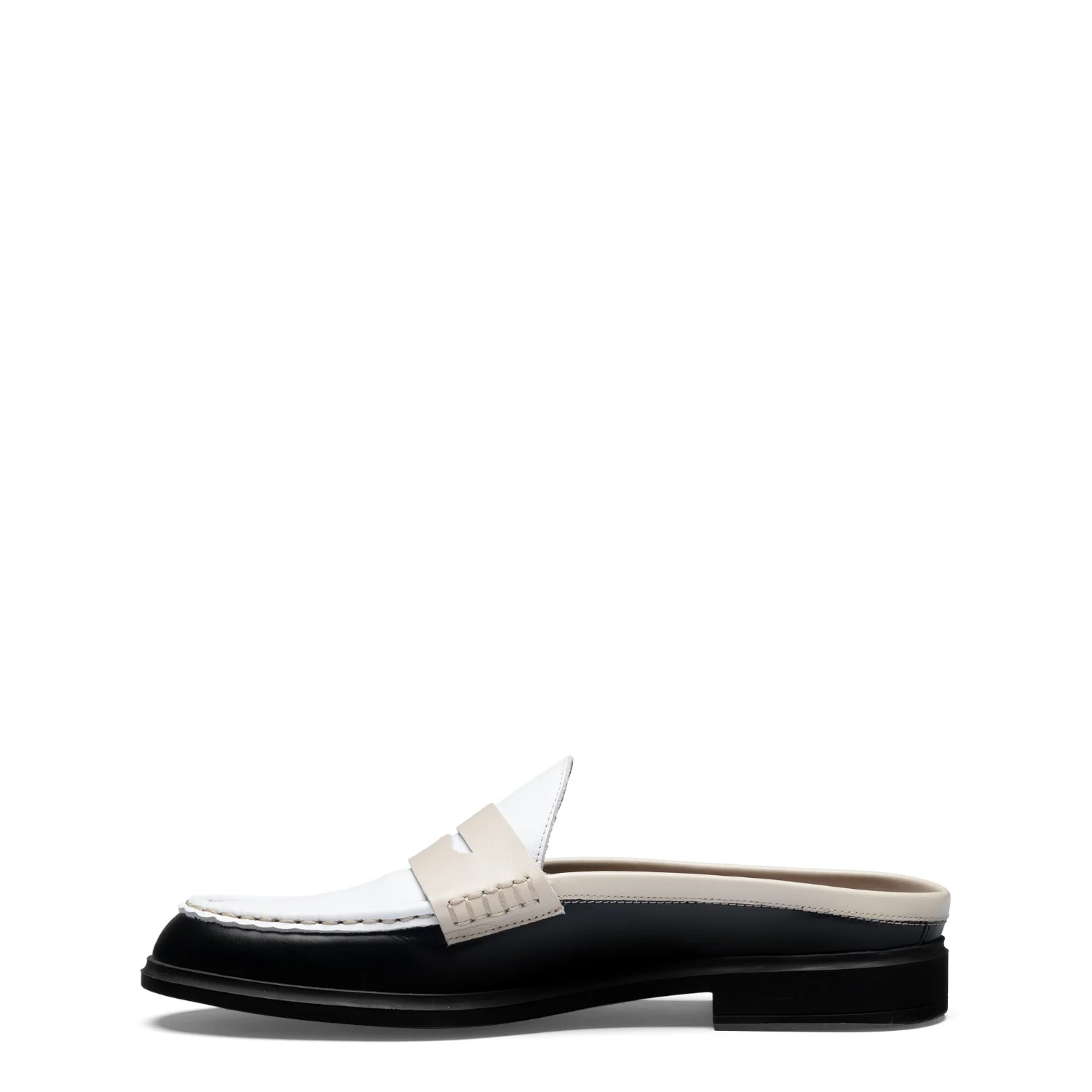 Vendôme Blandine Black And White Calfskin Leather Mules With White Details IB51016-10170-35 - Image 5