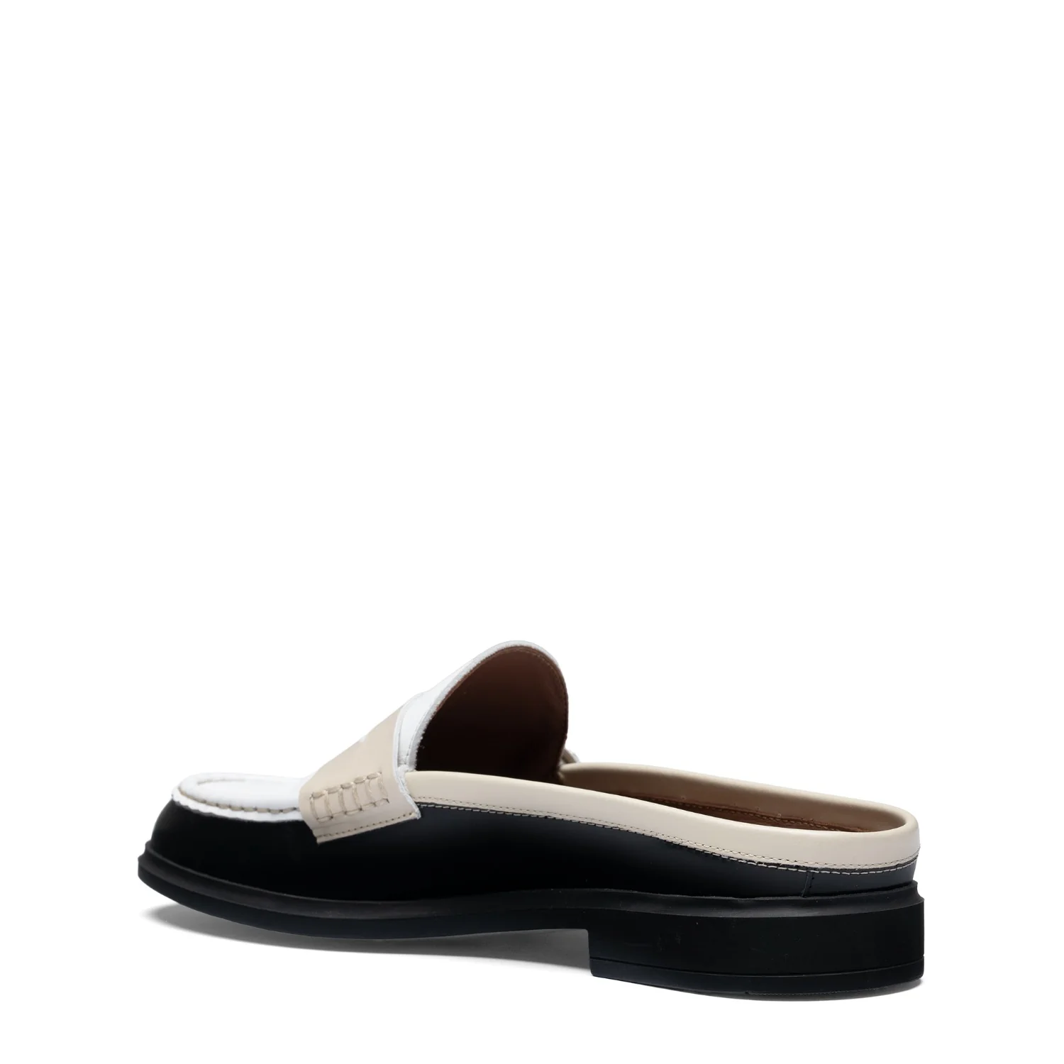 Vendôme Blandine Black And White Calfskin Leather Mules With White Details IB51016-10170-35 - Image 6