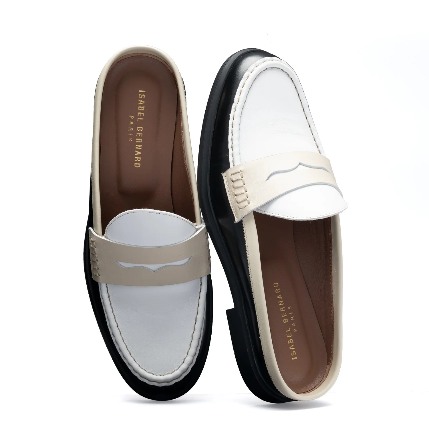 Vendôme Blandine Black And White Calfskin Leather Mules With White Details IB51016-10170-35 - Image 9