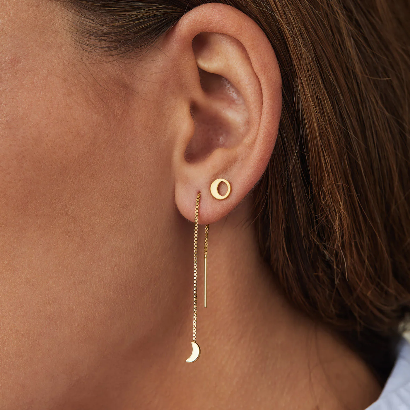 Violet Hamden 925 Sterling Silver Gold-coloured Long Night Cresent Moon Earrings VH16047 - Image 2