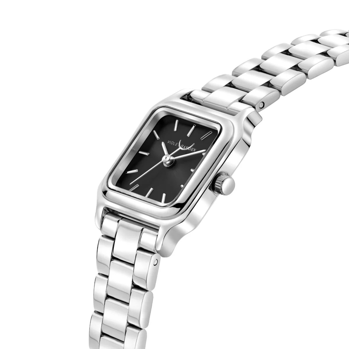 Violet Hamden Dawn Base Square Women's Watch Silver Coloured and Black VH09042 - Image 3