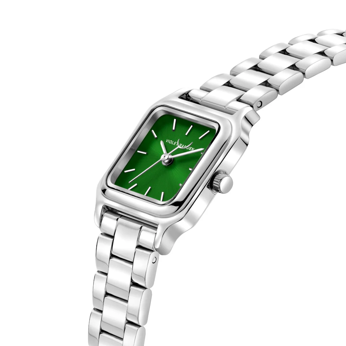 Violet Hamden Dawn Base Square Women's Watch Silver Coloured and Green VH09035 - Image 4