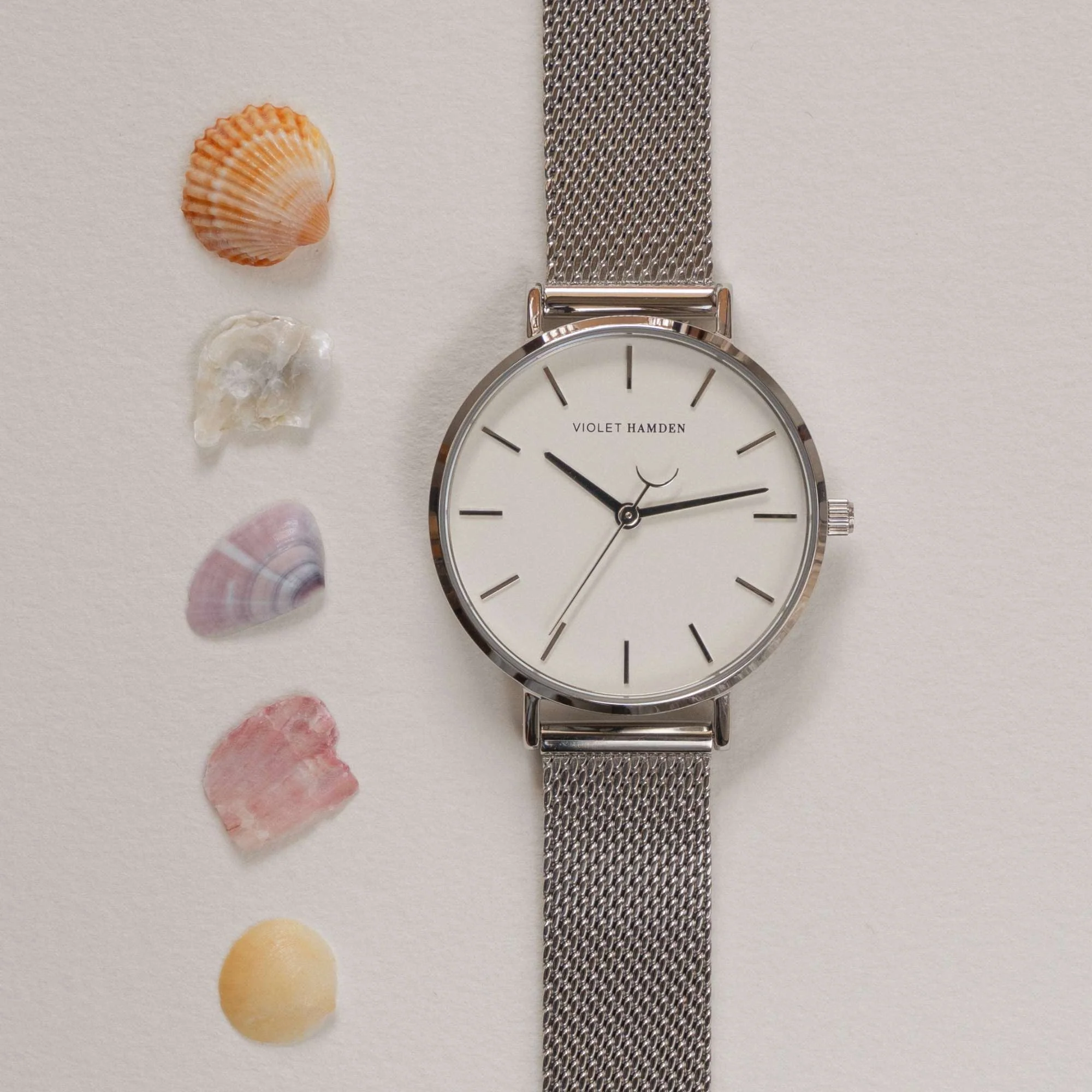 Violet Hamden Day & Night Rond Women'sWatch Silver-coloured and White VH08001 - Image 3