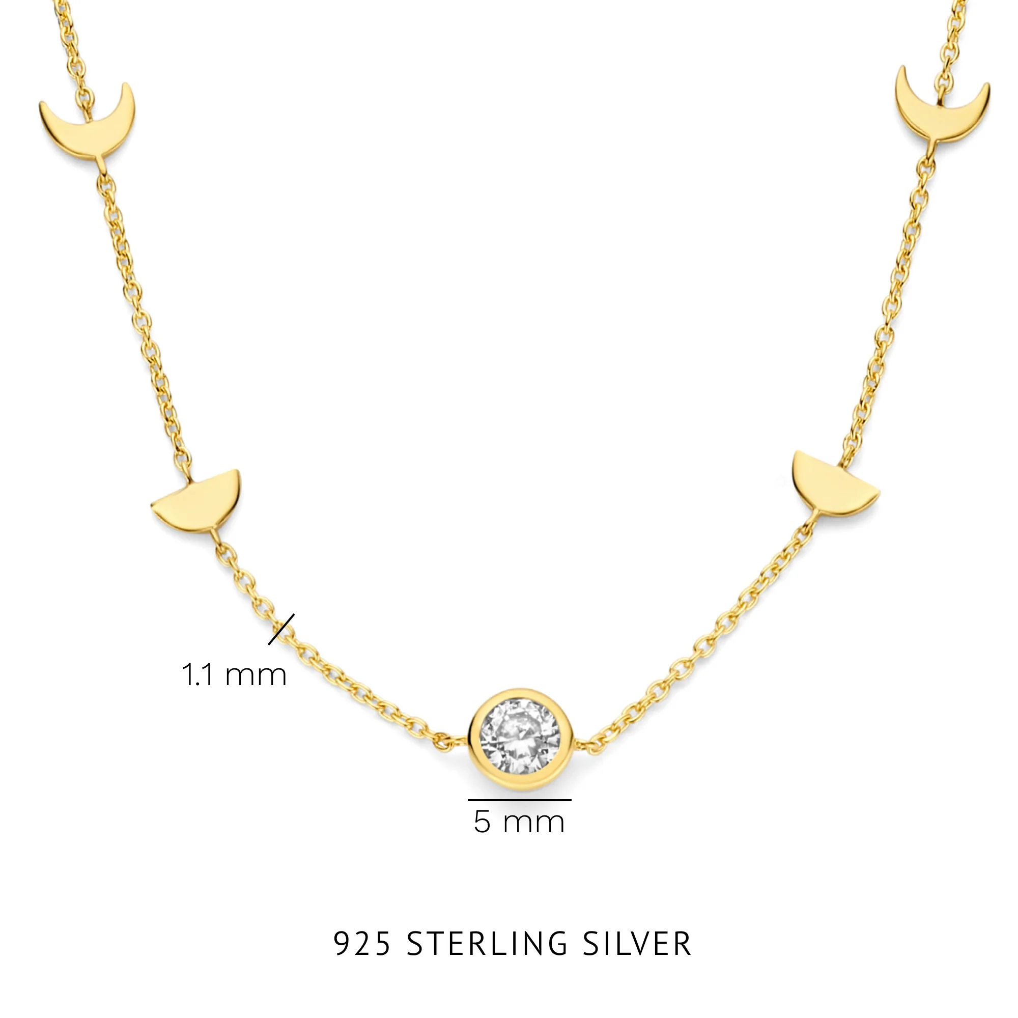 Violet Hamden Luna 925 Sterling Silver Gold Plated Necklace VH340044 - Image 5