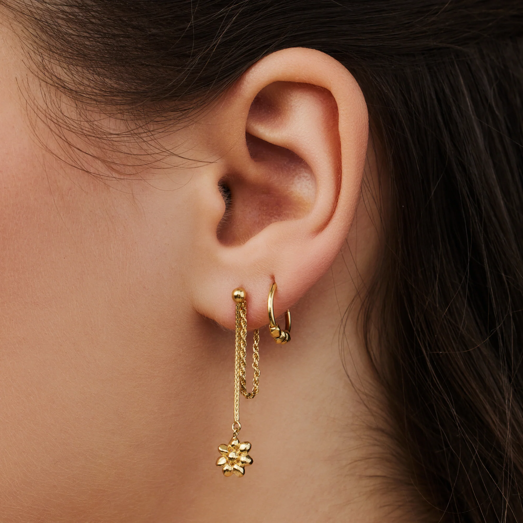 Violet Hamden Sisterhood Feminine 925 sterling Silver Gold-coloured Hoop Earrings VH360023 - Image 2