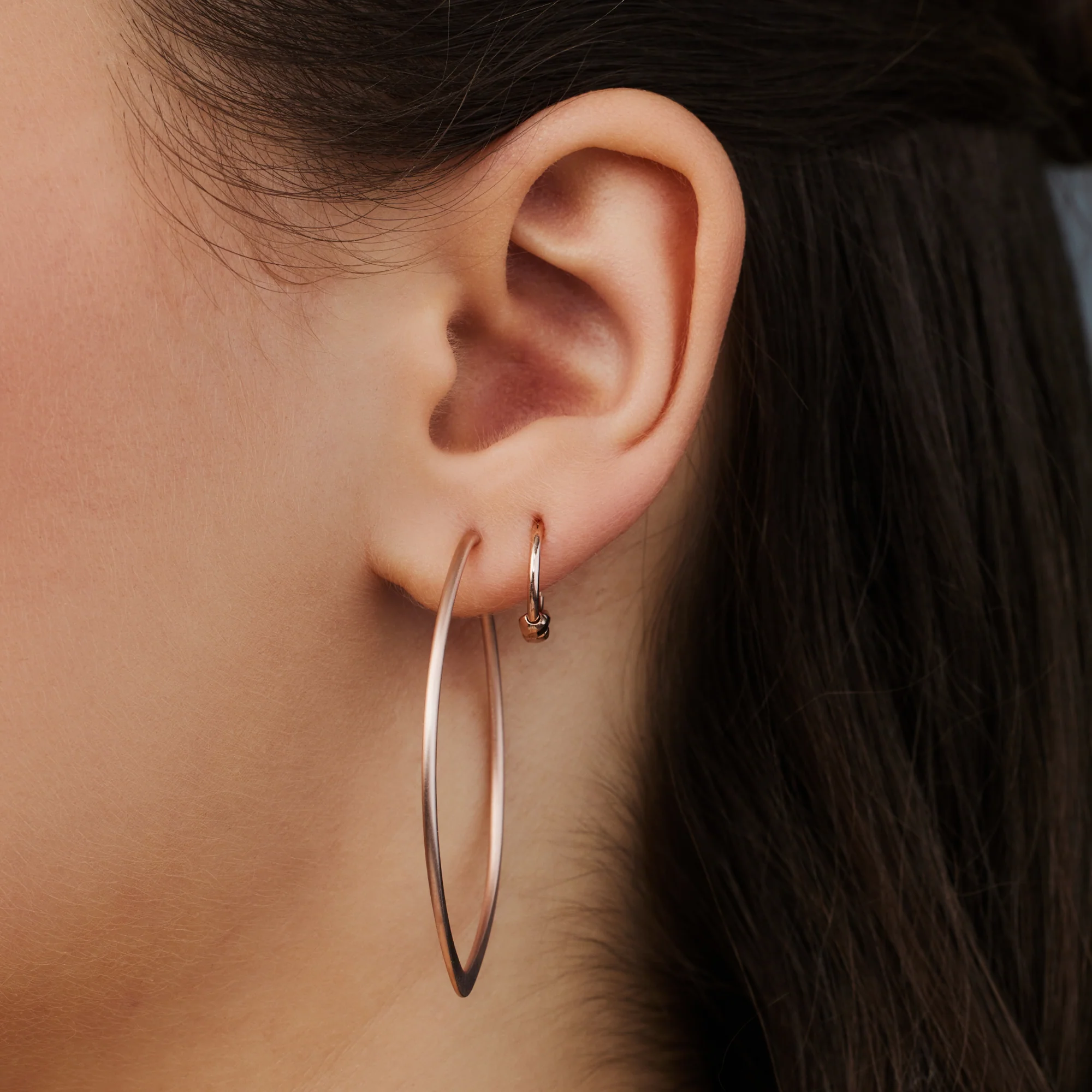 Violet Hamden Sisterhood Feminine 925 sterling Silver Roesgoldcoloured Hoop Earrings VH360037 - Image 3