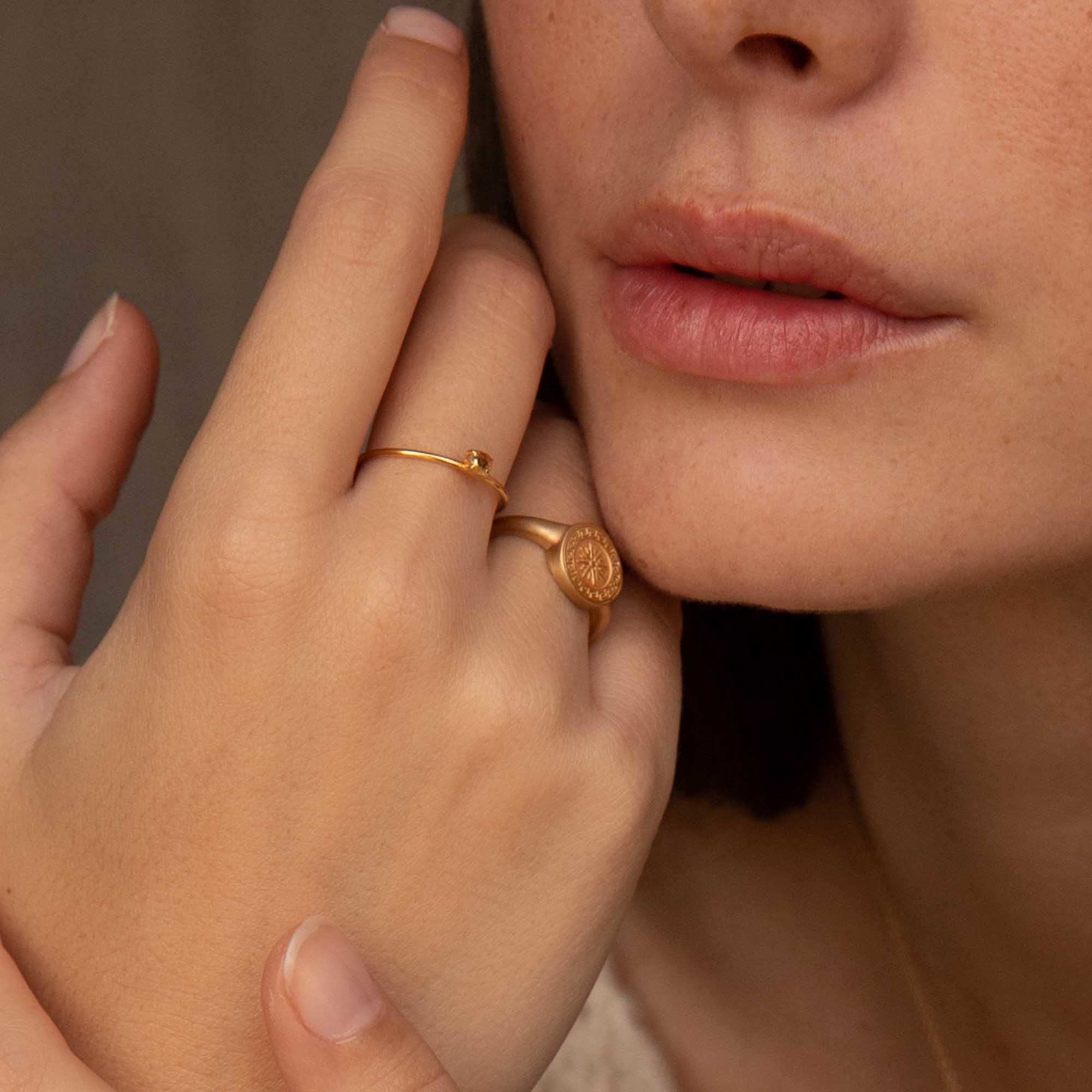 Violet Hamden Sisterhood Stone 925 Sterling Zilveren Goudkleurige Ring VH13027G-50 (Maat: 50) - Image 3