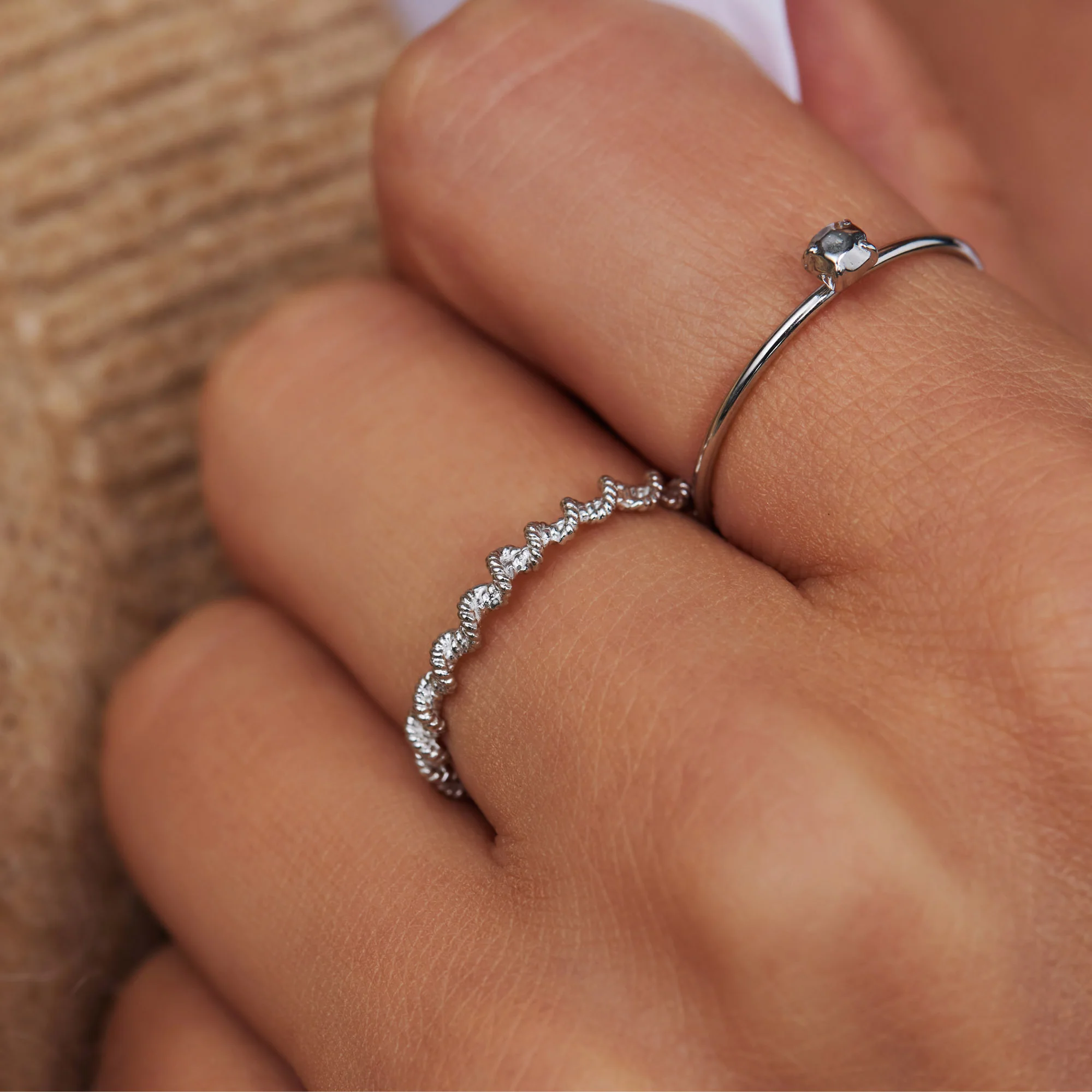 Violet Hamden Sisterhood Twisted Lunar 925 Sterling Silver Ring VH33005-50 (size: 50) - Image 2