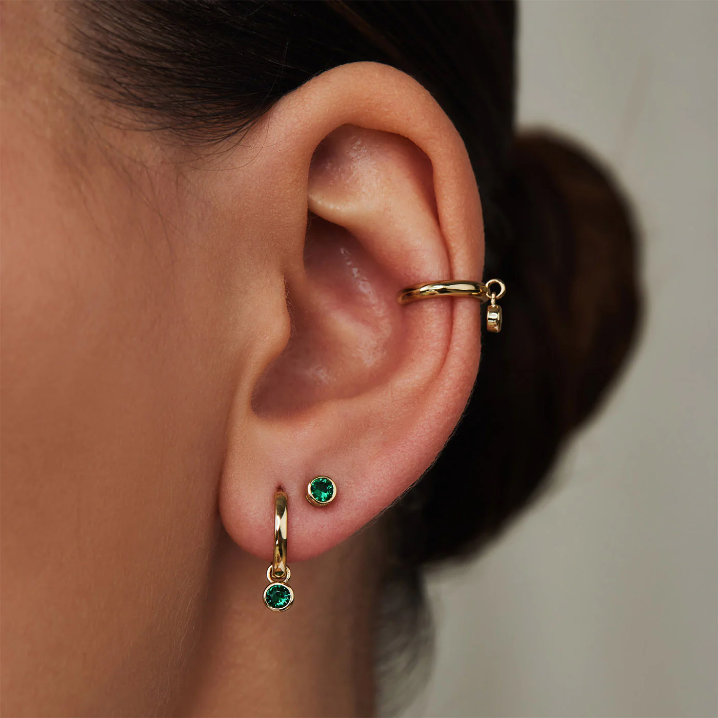 Violet Hamden Venus 925 Sterling Silver Gold-coloured Hoop Earrings with Birthstone VH360015-JUL - Image 3