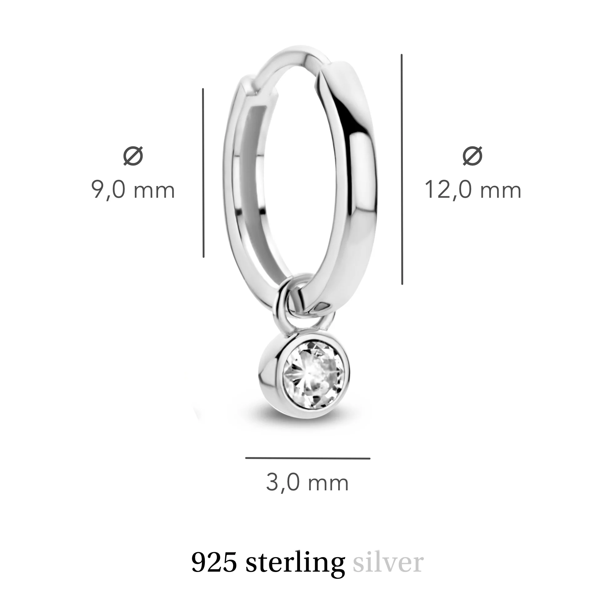 Violet Hamden Venus 925 Sterling Silver Hoop Earrings with Birthstone VH360014-MAR - Image 6