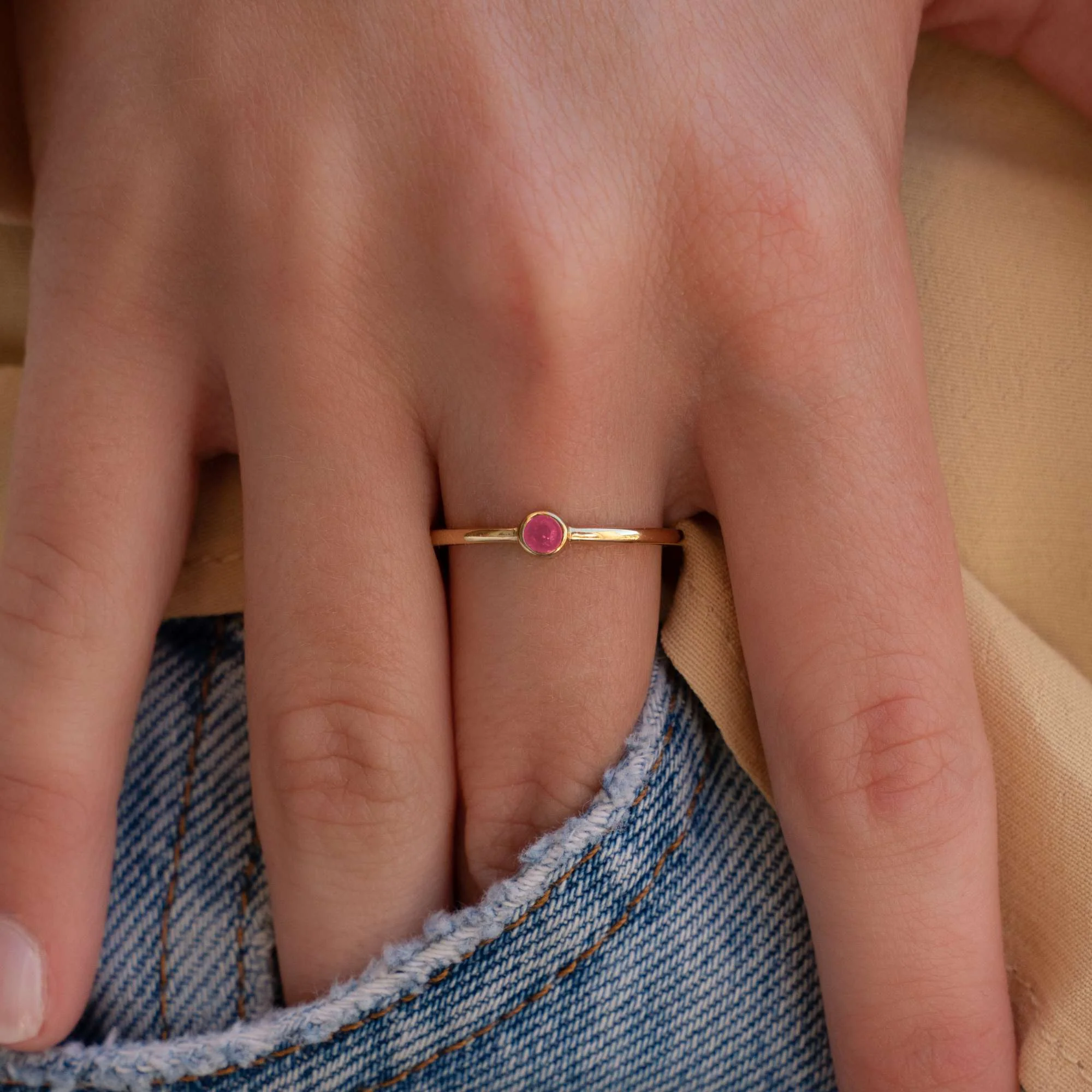 Violet Hamden Venus Goudkleurige Ring Met Geboortesteen VH330008APR-60 - Image 3