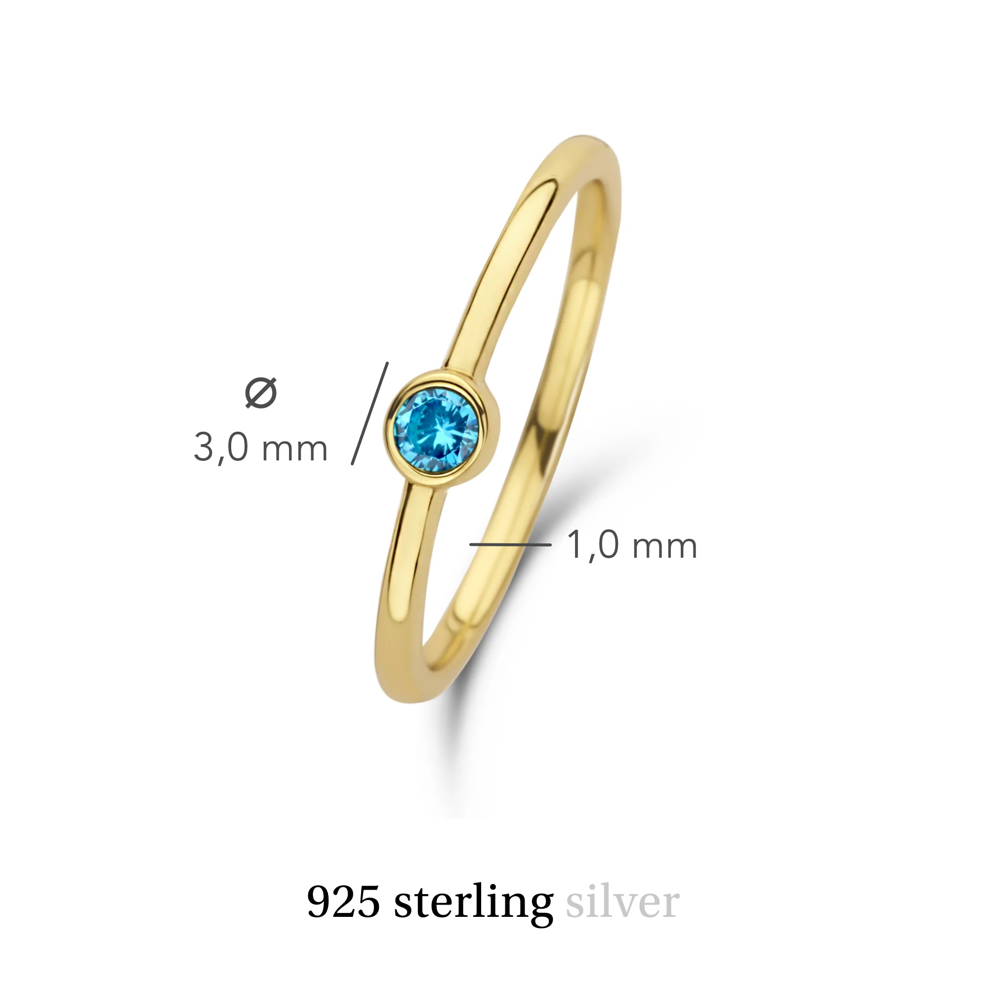 Violet Hamden Venus 925 Sterling Zilveren Goudkleurige Ring Met Geboortesteen VH330008DEC-54 - Image 9