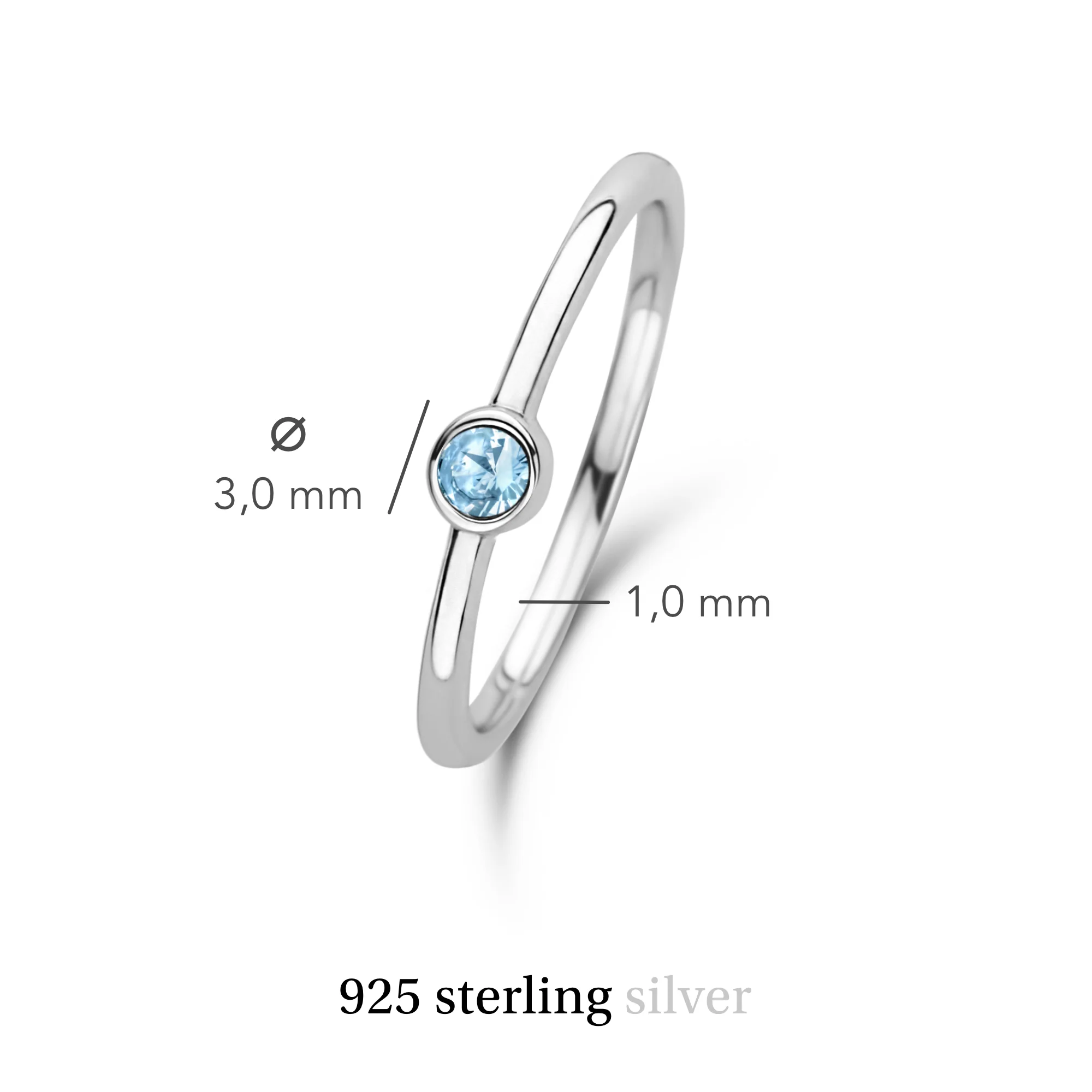 Violet Hamden Venus Silver Ring with Birthstone VH330007MAR-60 - Image 5