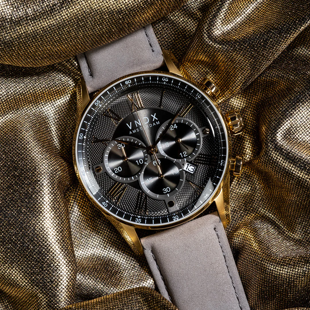 VNDX The Chief Gold Leder Grey Men's Watch 2003-LD33056-16 - Image 2