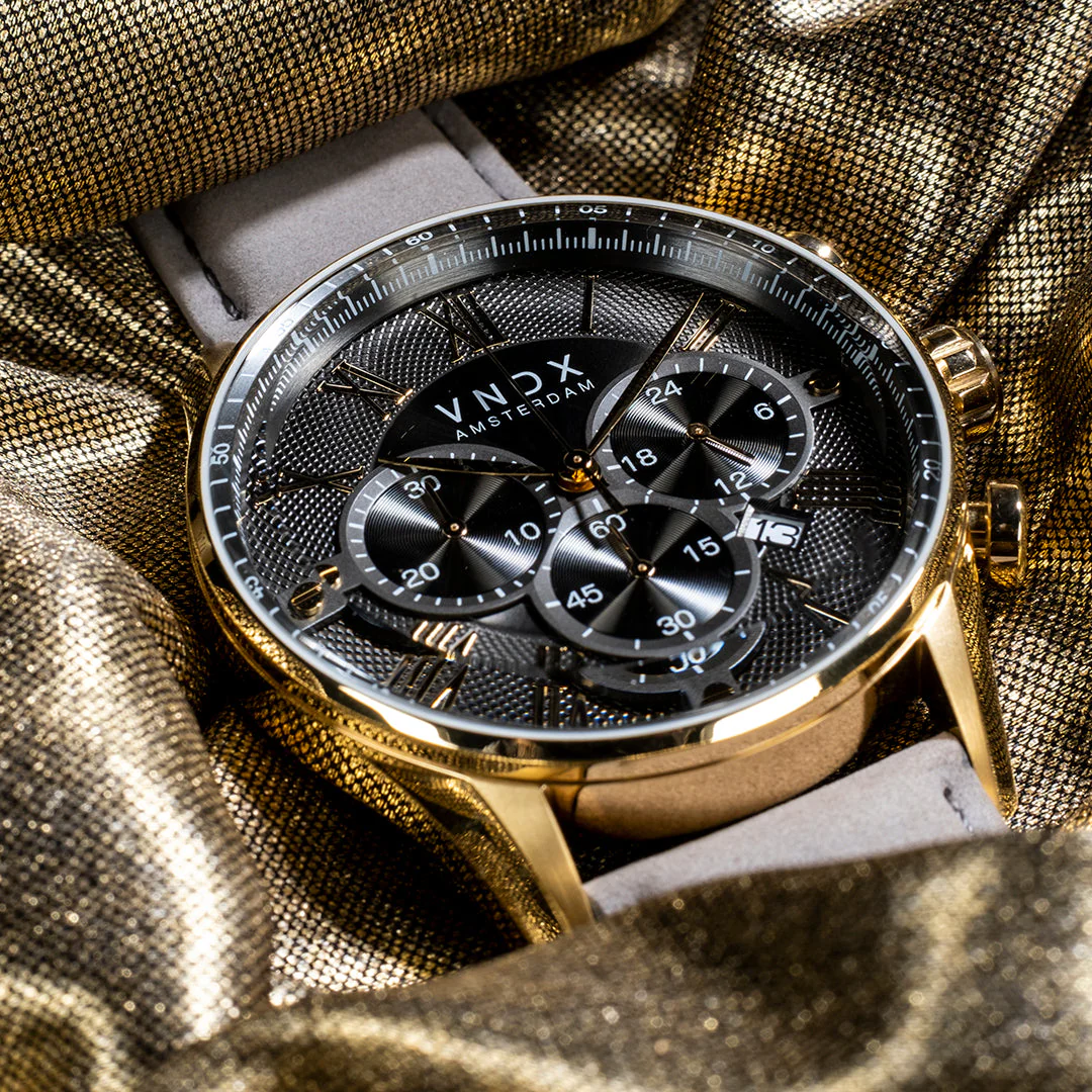 VNDX The Chief Gold Leder Grey Men's Watch 2003-LD33056-16 - Image 3